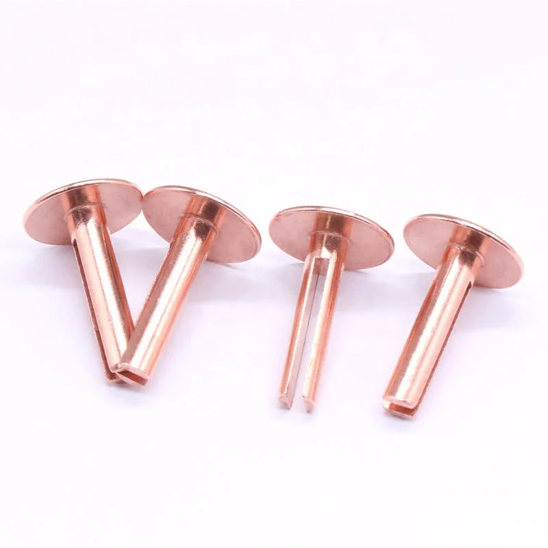 New Design Red Copper Head Middle Milling Flat Semi-Tubular ISO Standard Rivets Customizable Size for New Energy Auto Parts