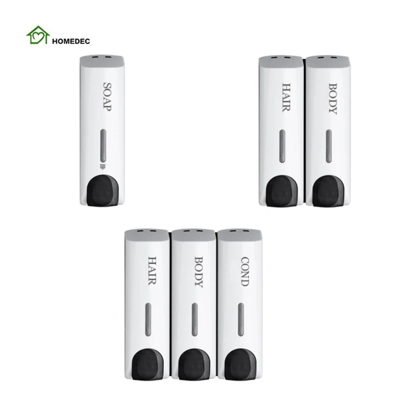 Manual Liquid Soap Dispenser Wall Mounted Shower Shampoo Body Wash Pumps