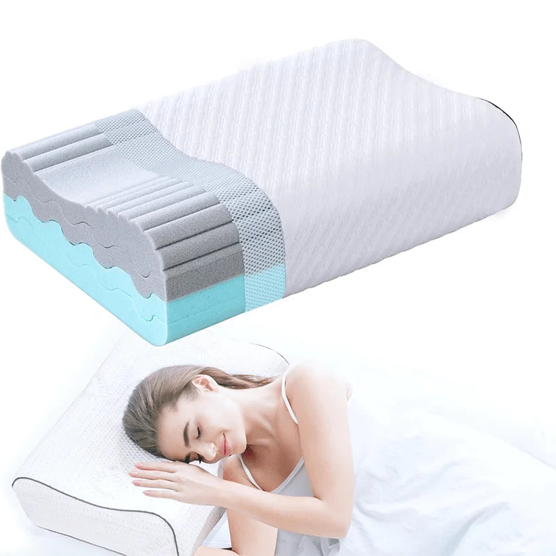 Bed Sleeping Contour Pillow Side Sleeper Anti Snore Cervical Orthopedic Gel Memory Foam Pillow