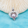 C030105 Sterling Silver Freshwater Pearl Cage Pendant Necklace Jewelry Locket for Pearl Party