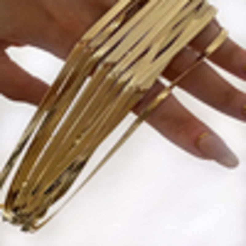 Fashion Jewelry 18K Gold Plated Stainless Steel Herringbone Chain Flat Snake Choker Necklace Chain for Women