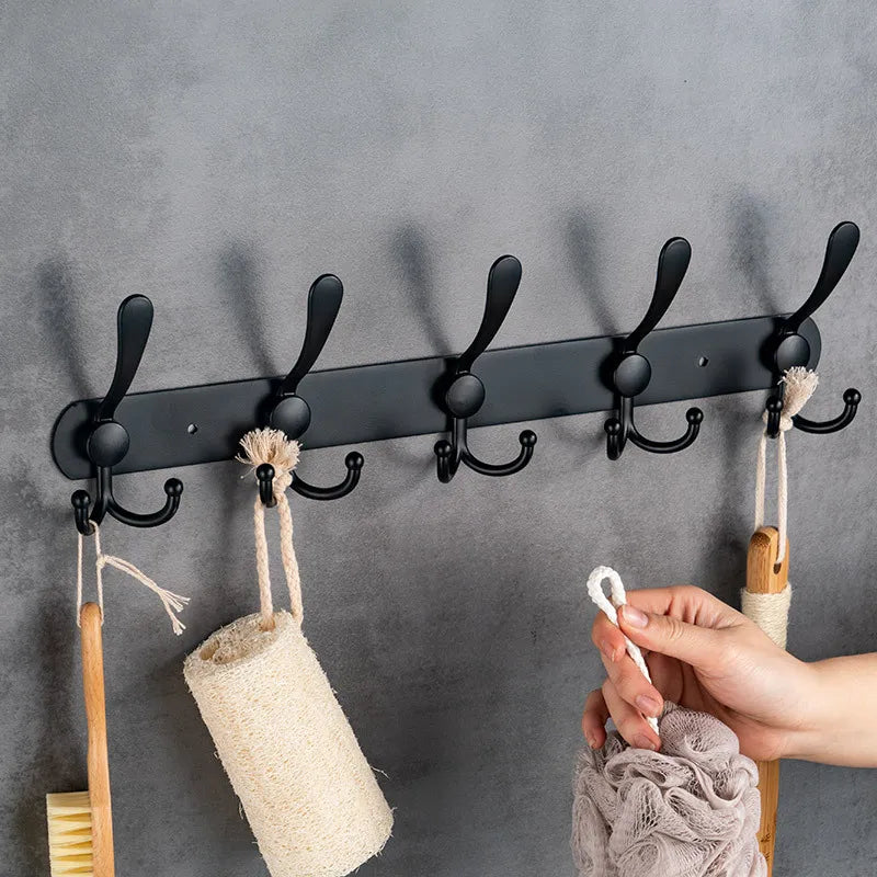 Wall Mount Coat Hook 5 Hooks Coat Hangers Rack Robe Hat Clothes Hook Stainless Steel Coat Rack
