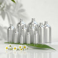 Aluminum Perfumed Essential Oil Bottle with Flip Cover 30ml to 1000ml Sizes Cosmetics Lotion Container Metal Base and Screw Cap