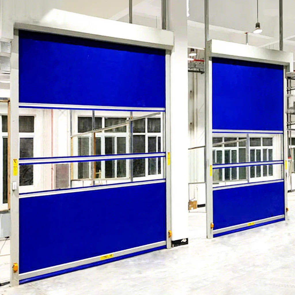 Modern Design PVC Tarpaulin Coated High Speed Roller Shutter Windproof Plastic Door Custom Color for Warehouses Finished Surface