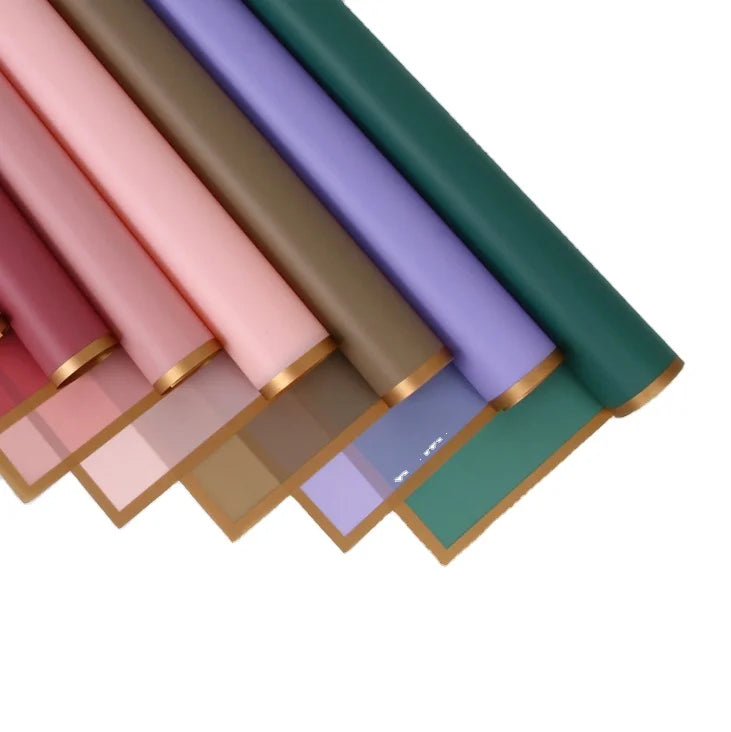 Wholesale Korean Craft Paper Bouquet Wrapping Moisture Proof Gift Packaging Flowers Printed Florist Wraps PE Coating Pulp