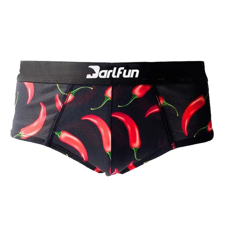 Top Design Men's Breathable Knitted Boxer Briefs Digital Printed Quick Dry Underwear for Adults Plus Size