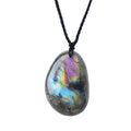 Natural Irregular Labradorite Crystal Stone Pendant Necklace Natural Stone Irregular Moonstone Gemstone Pendant Necklace
