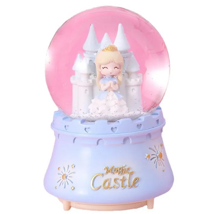New Creative Children's Crystal Ball Music Box Castle Princess Girl Music Box Glass Ball Snowflake Christmas Gift