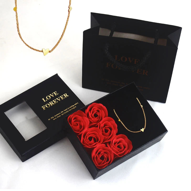 HOVANCI Valentine's Day Product Gold Plated Jewelry Hypoallergenic Stainless Steel Three Heart Necklace