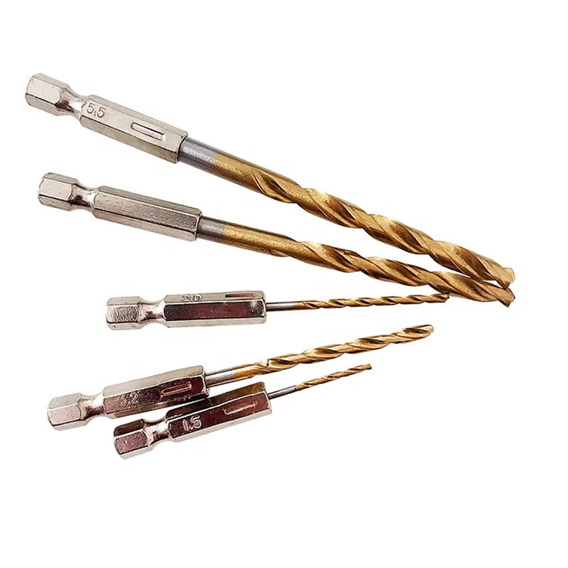 13-in-1 Titanium Plated Quick Change Hexagonal Shank Drill Bit Set 13-in-1 Punching Drill Bit for Wood Spot Drill Bits