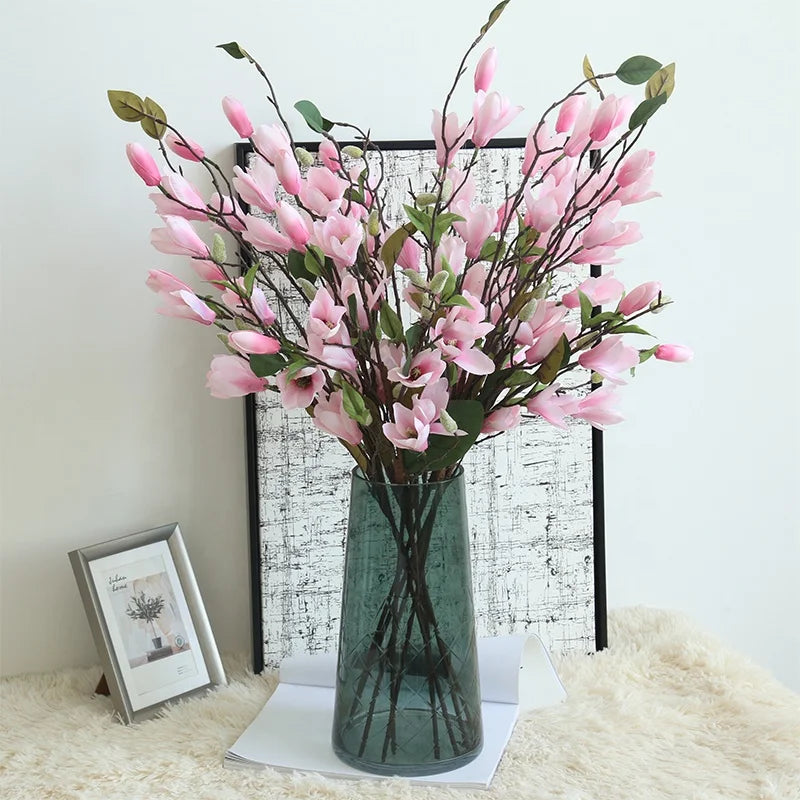 Wholesale Artificial Magnolia Flower Simulation Floral Stem for Home Decoration
