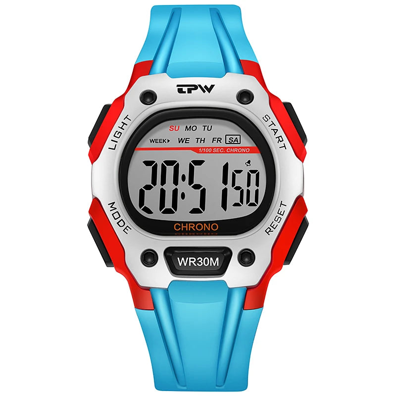 Fashion Sport Men Digital Watch 3ATM Water Proof Electronic Led Hand Watch for Girls and Boys