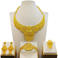 24K Gold Plated Dubai Luxury Bridal Filled Jewelry Sets Indian Necklace Earrings African Wedding Gifts Jewellery Set for Women