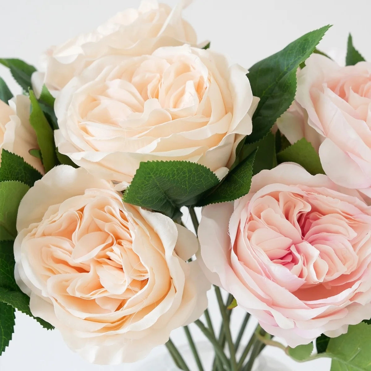 Handmade 3D Silk Artificial Austin Rose Flower Wall Factory Direct Floral Art Decor for Home Long Lasting 3-5 Years Christmas