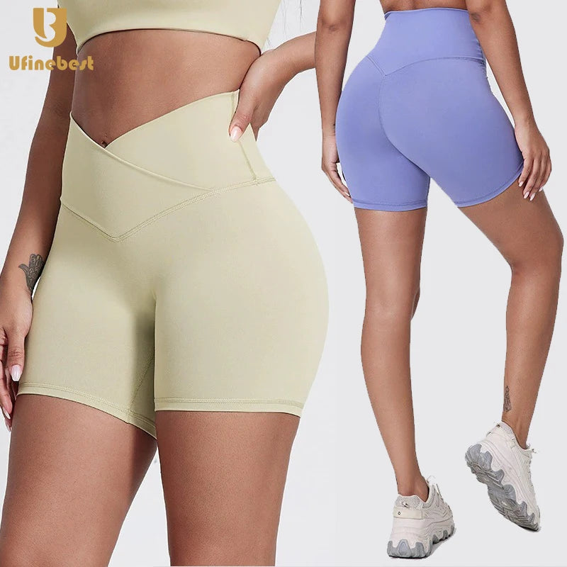 Yoga Scrunch Butt V Waist Biker Shorts Gym Premium Scrunch Leggings Thick Workout Running Shorts for Women