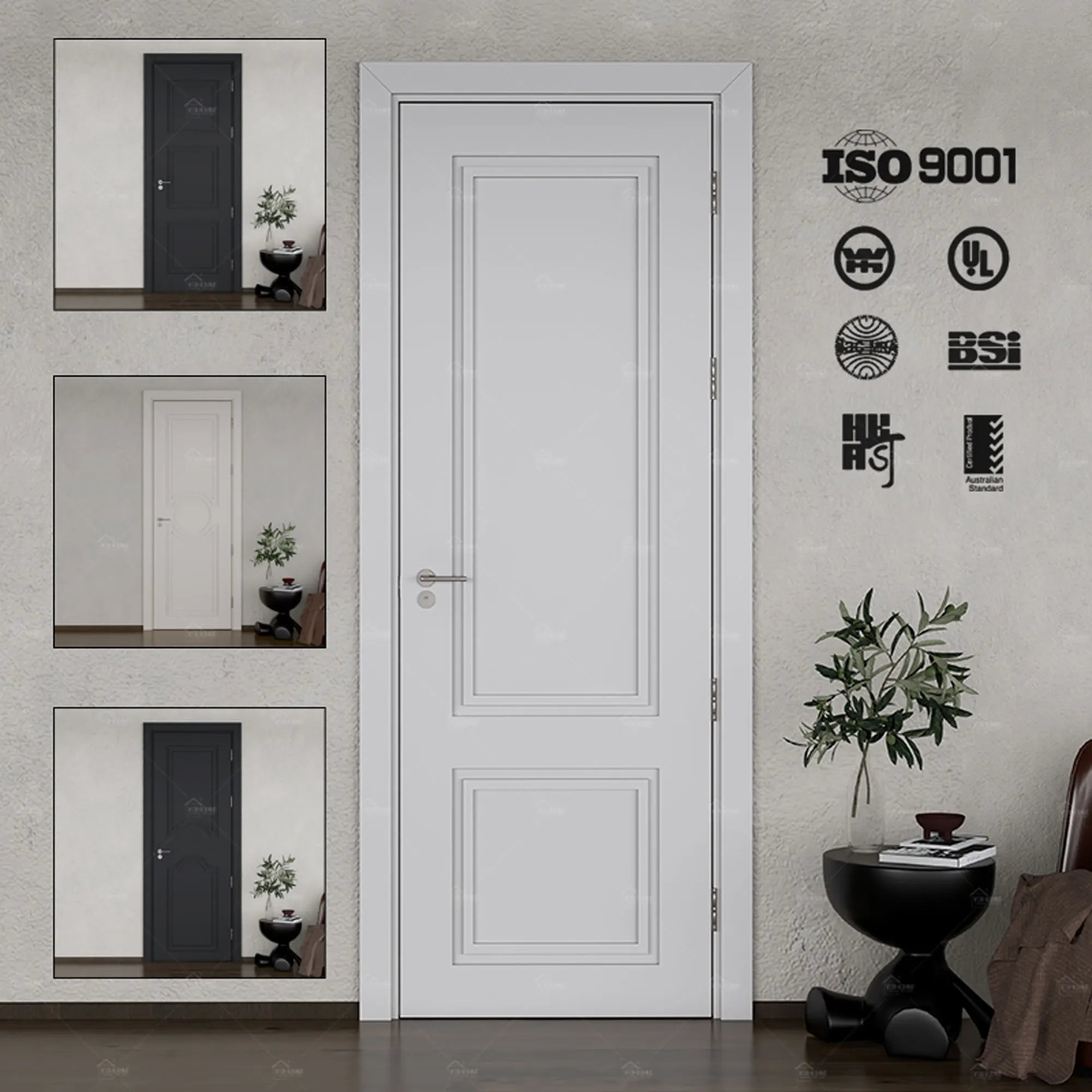 Italy Wooden Doors Luxury Modern Interior Italian Doors Hotel Apartment Room Soundproof Prehung Internal Doors for Houses