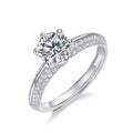 Luxury Jewelry Moissanite Engagement Ring Adjustable 925 Sterling Silver White Gold Plated Promise Anniversary Ring for Women