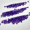 Natural Original Inclusion Purple Amethyst Stones Round Brilliant Cut 1mm to 3mm Loose Gemstones
