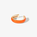 Custom Colorful 925 Sterling Silver Orange Enamel Ear Cuff 14K Gold Plated Handmade Women's Earrings