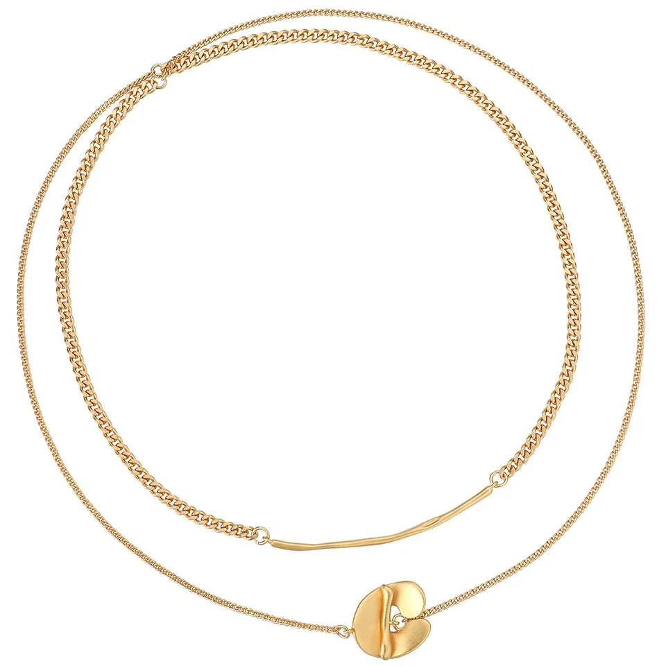 2024 New Personalized Brass Stacking Irregular OT Clasp Long Necklace Universal Jewelry Factory Wholesale Hot Sale