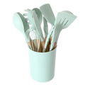 Factory Kitchen Utensils Nonstick Green Silicone Spatula Easy Cleaning Cooking Food Grade Silicone Shovel Set