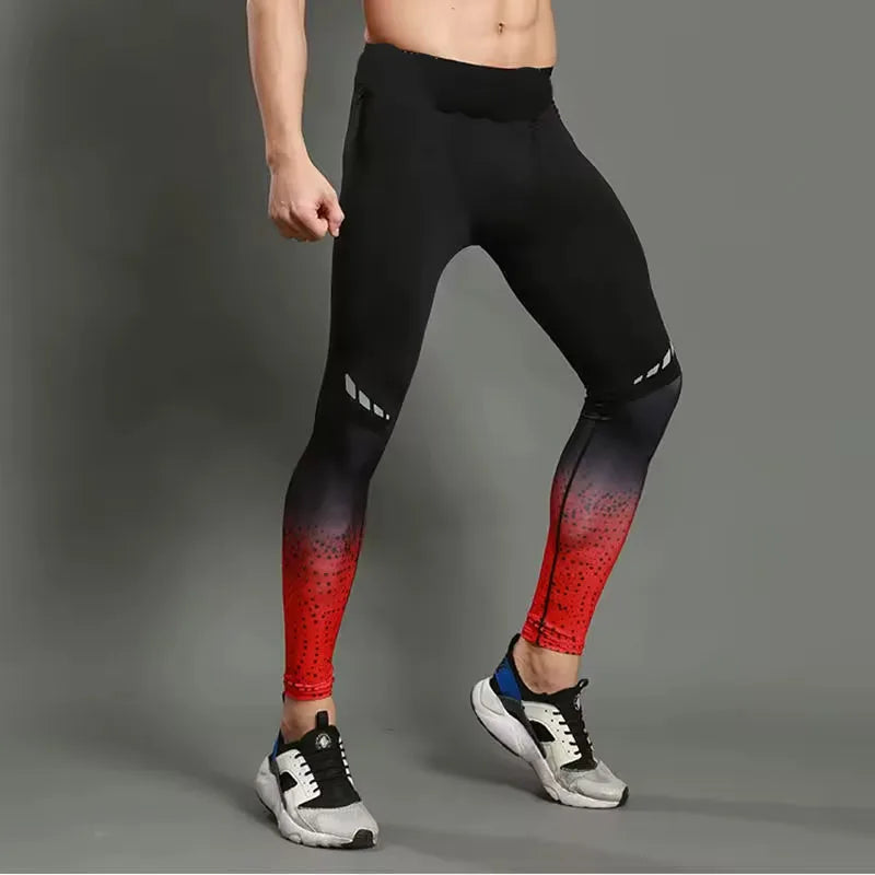 Men's Fitness Running Sportswear High Elasticity Seamless Sports Leggings Contrast Color Sweat-Absorbent Breathable Sweatpants
