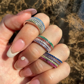 Best Birthday Gift Zodiac Sterling Silver 925 Rings Meaningful 12 Colors Birth Stone Zircon Ring