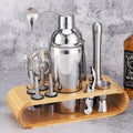 Top Quality Round Bamboo Wood Display Stand for Home Bartender Kit Bar Set Bartender Shaker Tools Rack Bartender Rack