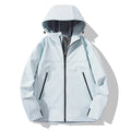 OEM Stand Collar Long Sport Outdoor Hooded Coat Graphene Windproof Fleece-Lined Waterproof Soft Shell Polyester Jacket for Men