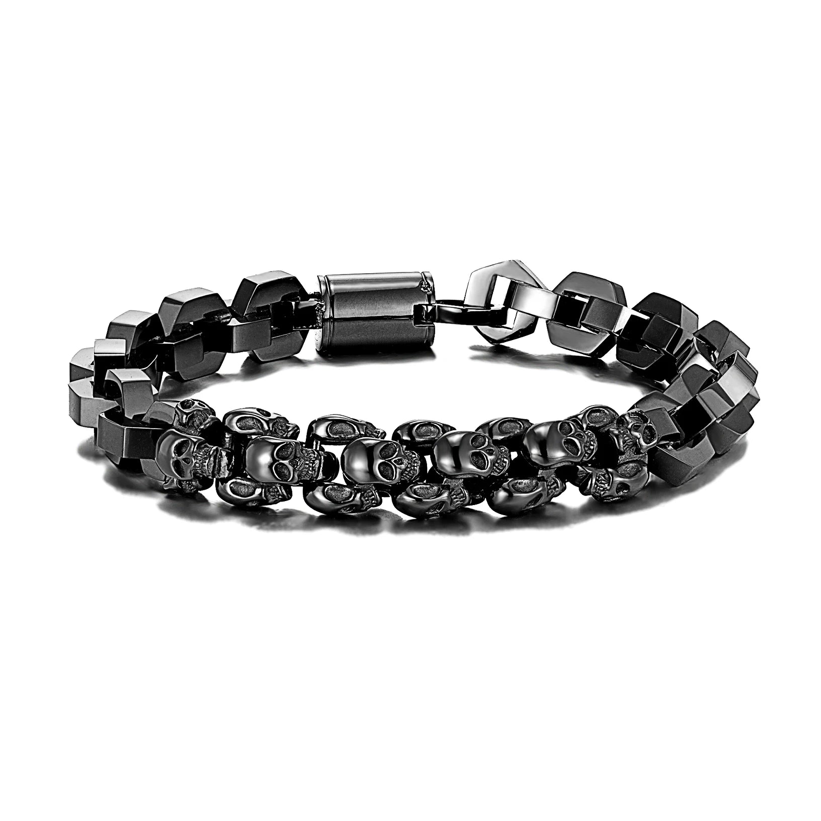 Fashion Men's Jewelry Skull Bracelet Stainless Steel Punk Chunky Chain Bracelet for Man