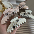 ZiTeng Pearl Flower Hair Accessories Hairpin for Women Acetate Custom Bow Hair Claw High Quality Wholesale French Style Barrette