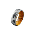 POYA 8mm Oliver Classic Style Tungsten Ring With Black Bear Silver Stainless Steel Liner Wood for Wedding Gift Anniversary