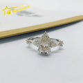 Hot Sale Fine Adjustable Pear Cut Ring 925 Sterling Silver Engagement Wedding Jewelry Women Moissanite Ring