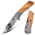 The New Listing Beautiful Tactical Wood Handle Survival  Camping Hunter Folding Pocket Knife for Outdoor