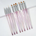 Nylon Hair with Purple Acrylic Handle Paint Brush Liner with Professional Nail Art Brush Custom logo Handle Design