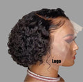 Wholesale Cheap Women's Black Lace Front Wig Short Curly Hair with Parting Tube-Short Cut Brazilians Vietnamese