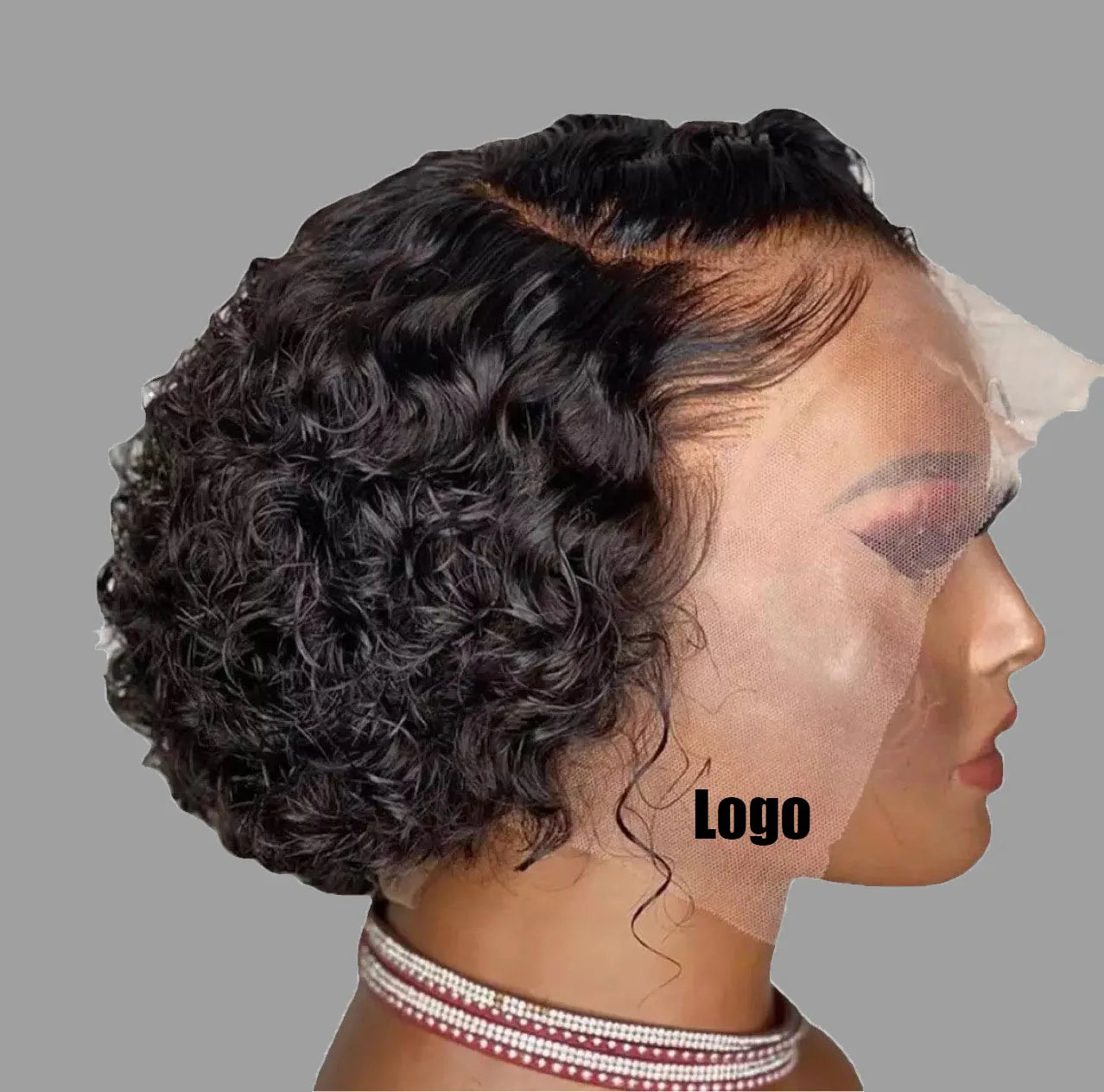 Wholesale Cheap Women's Black Lace Front Wig Short Curly Hair with Parting Tube-Short Cut Brazilians Vietnamese