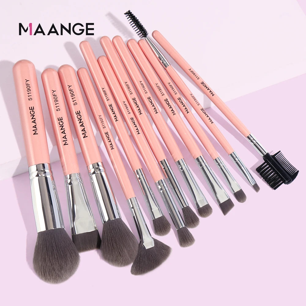High Quality New Trends Maange Private Label 12 Pcs Make up Brushes Wholesale in Stock Makeup Brush Face