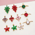 Wholesale Exquisite Brass CZ Leaf Shape Five Petal Flower Shape Love Pendant for Necklace Bracelet Earring Charm