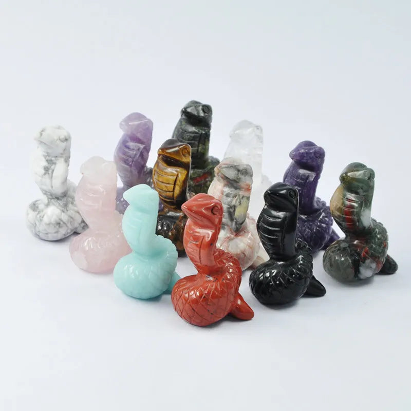 Wholesale Best Selling Colorful European Folk Art Crystal Snake Carvings for Healing