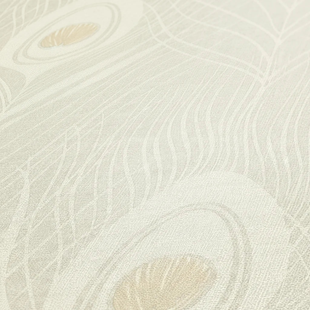 Made Germany Luxury Wallpaper Rolls Feathers Beige Gold Grey Non Woven Vinyl Contract 1005x053m Living Room Kitchen