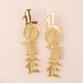 Personalized Custom Old English Name Dangle Earrings Acrylic Earrings Gold Women and Kids