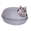 Felt Cat Bed Cave Portable Washable Felt Cat Cave Bed for Cats and Kittens