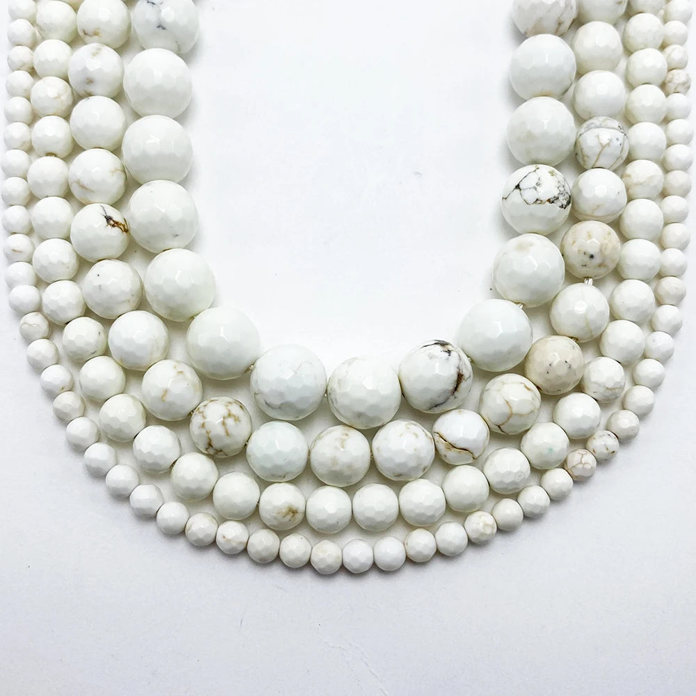 Wholesale Fashion Jewelry Dyed White Howlite Turquoise Faceted Jewelry Beads for DIY Jewelry