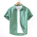 Latest Casual Plain 100% Cotton Mens Shirts Short Sleeve Button Down Shirts Safety Shirt for Men's