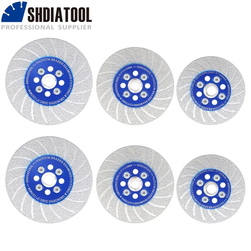 Double Sided Vacuum Brazed Diamond Cutting Grinding Disc 5/8"-11 / M14 Flange Cutting Saw Blade Polishing Marble Granite Stone