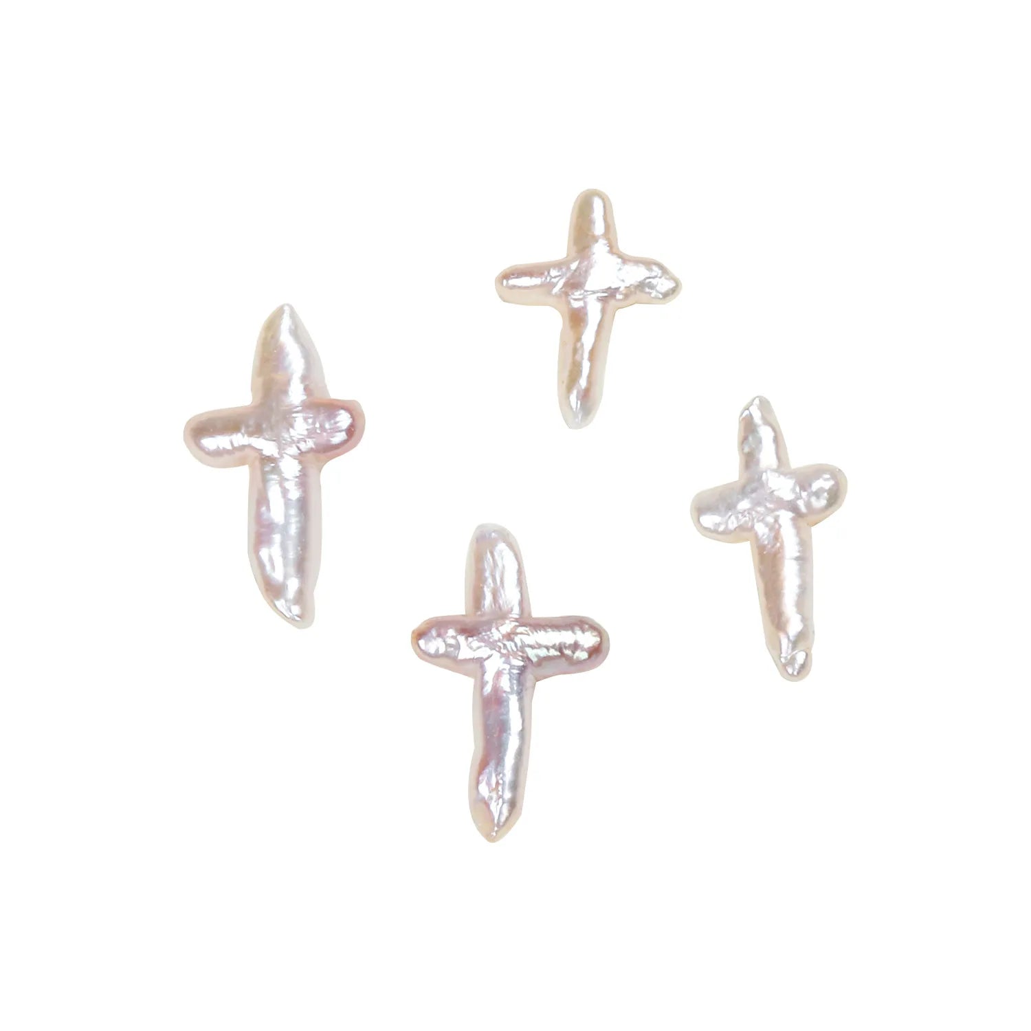 20*30mm Natural White Freshwater Pearl Baroque Cross Loose Beads DIY Jewelry Making