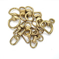 Solid Brass Double Ring Ended Swivel Eye Hook Bag Hanger for Leather Craft with Eye to Eye Swivel Connector