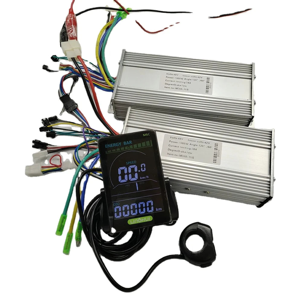 Electric Bicycle Scooter PARTS Vertical LCD Instrument M6C MC60+Dual-Wheel Driven Controller Kit 24v36v48v60v400W500w 800w 1000W