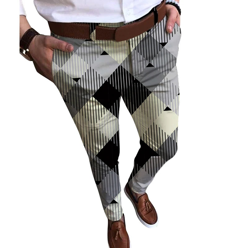 Custom Printed Business Checked Trousers Vintage Men's Essentials Dress Pant Jogger Sweatpants Outdoor Trousers